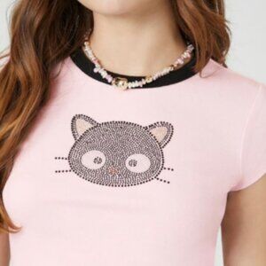 FOREVER21 Rhinestone Chococat Baby Tee Small